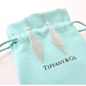 Elsa Peretti for Tiffany & Co. Diamond & Silver Mesh Earrings.